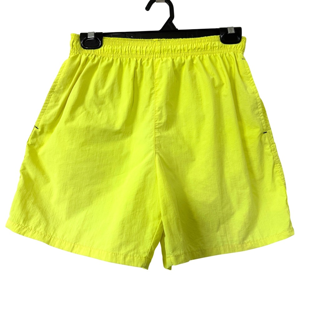 Uzzi Amphibious Gear Neon Yellow‎ Swim Trunks VTG 90s Retro Mesh Liner Medium